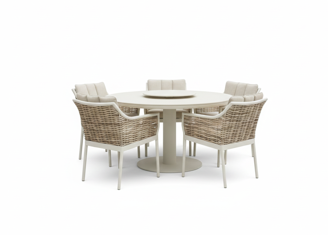 Apple Bee Milou/Melville Dining Tuinset 140 cm - 7 Delig