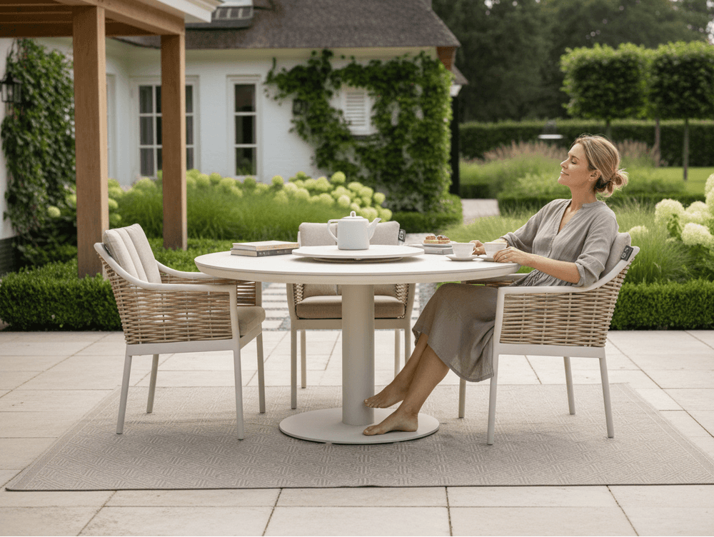 Apple Bee Melville Dining Tafel | Ø 140 cm | Sintered Stone | Oyster