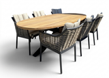 Apple Bee Milou Tuinset 6 persoons - 240 cm Ovaal - Aluminium