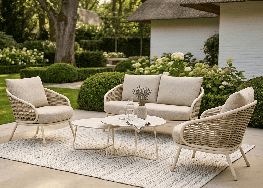 Apple Bee Pine Key Loungeset 5-delig - Incl Tafels - Nr. 6  - Oyster
