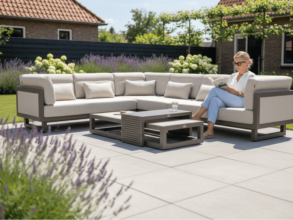 Apple Bee Santorini Loungeset 5-delig Nr.1 - Rechts Lang - Upholstered - 239 x 318 cm