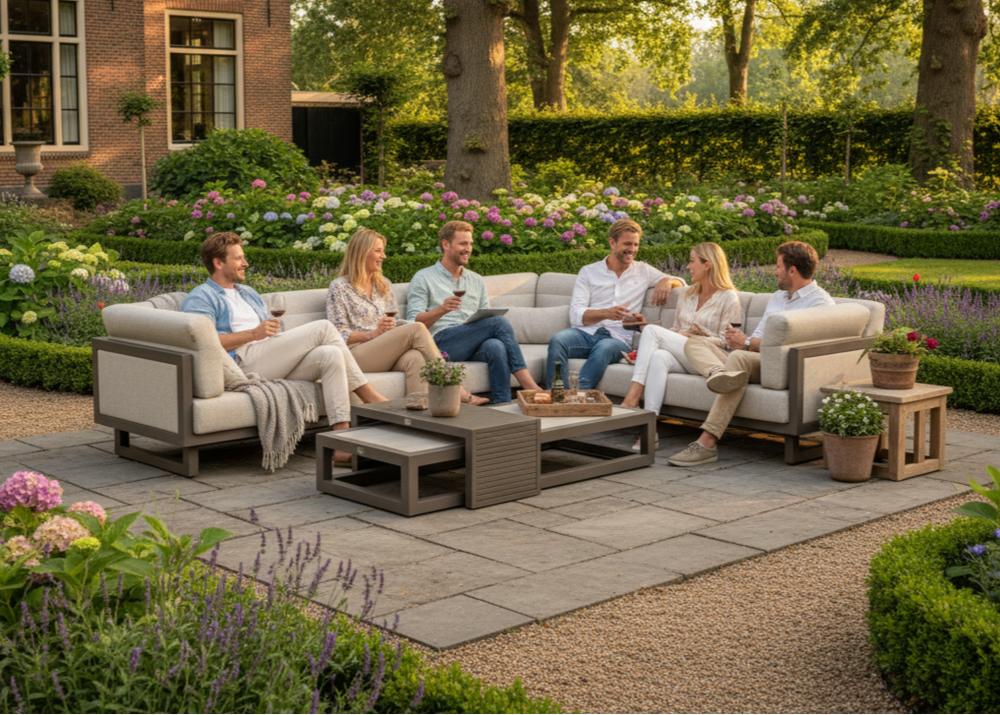 Apple Bee Santorini Loungeset 5-delig Nr.1 - Links Lang - Showroommodel