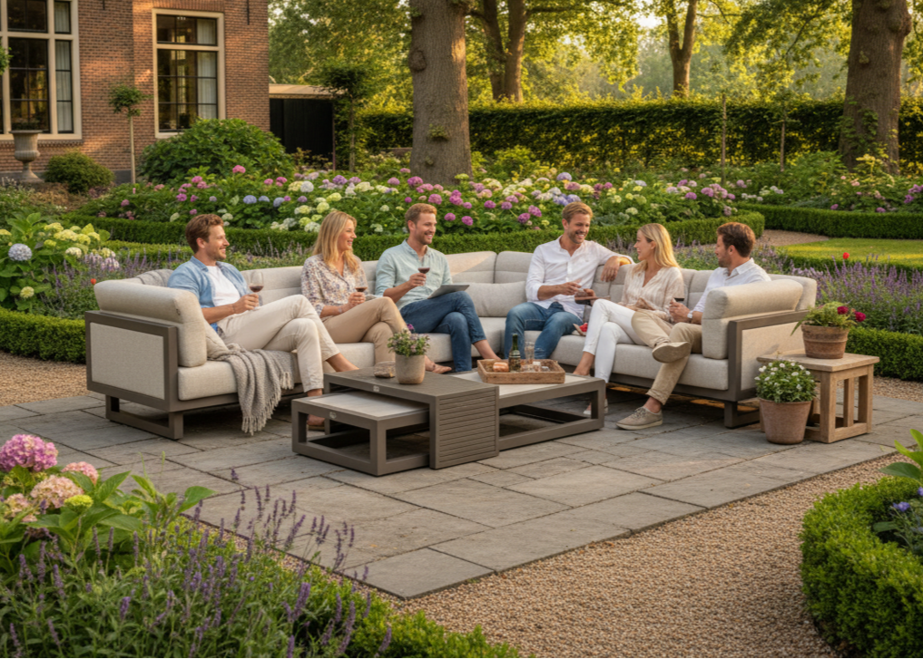 Apple Bee Santorini Hoek Loungeset 5-delig Nr.2 - Links Lang