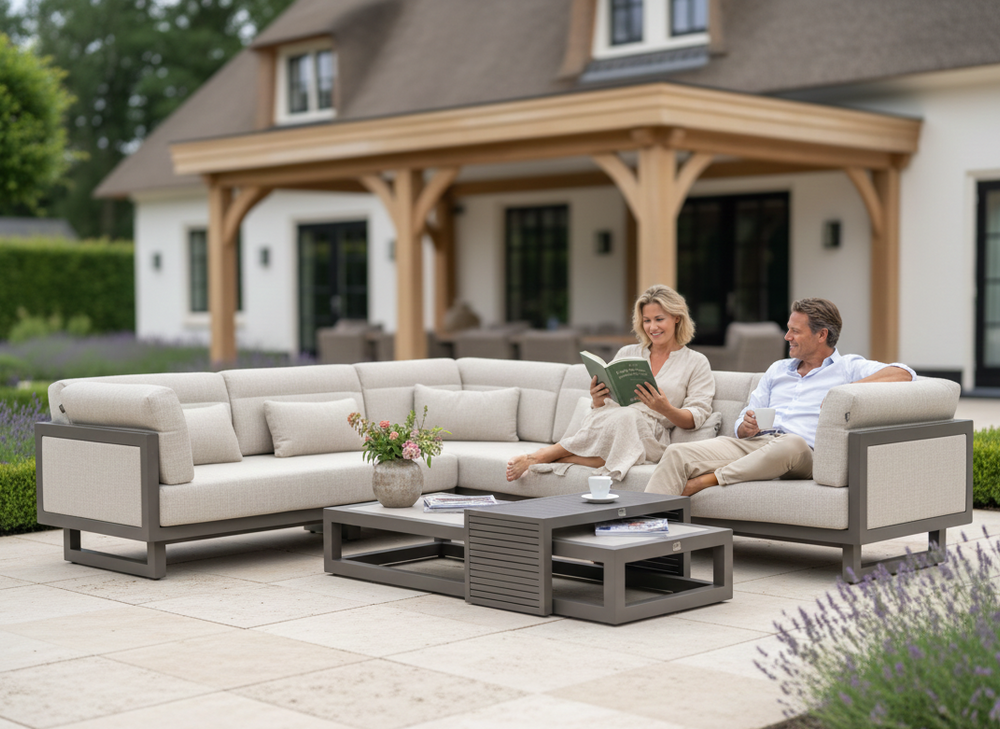 Apple Bee Santorini Loungeset 3-delig - Rechts lang - Upholstered - 239 x 318 cm