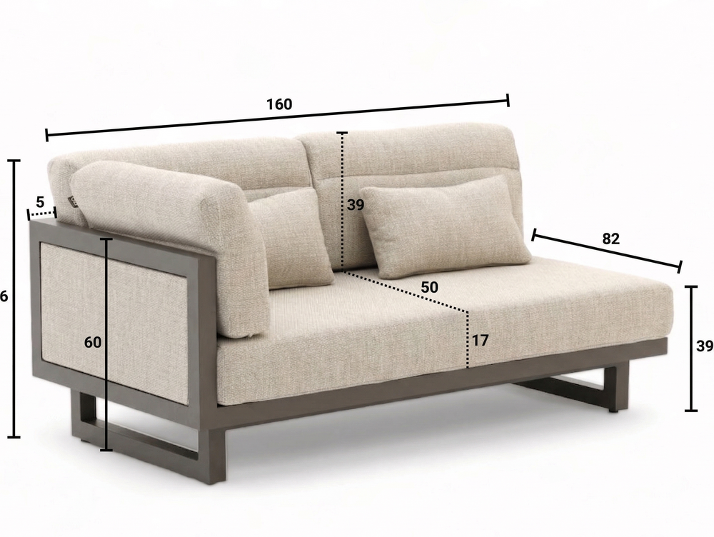 Apple Bee Santorini Loungeset 3-delig - Links Lang - Showroommodel - EXCLUSIEF TAFELS