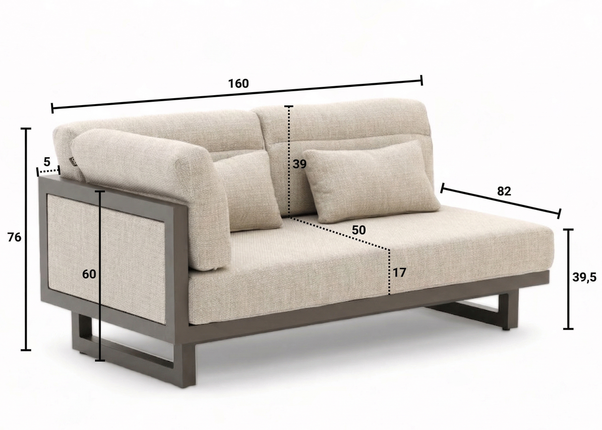 Apple Bee Santorini Loungeset 3-delig - Links Lang - Showroommodel - EXCLUSIEF TAFELS