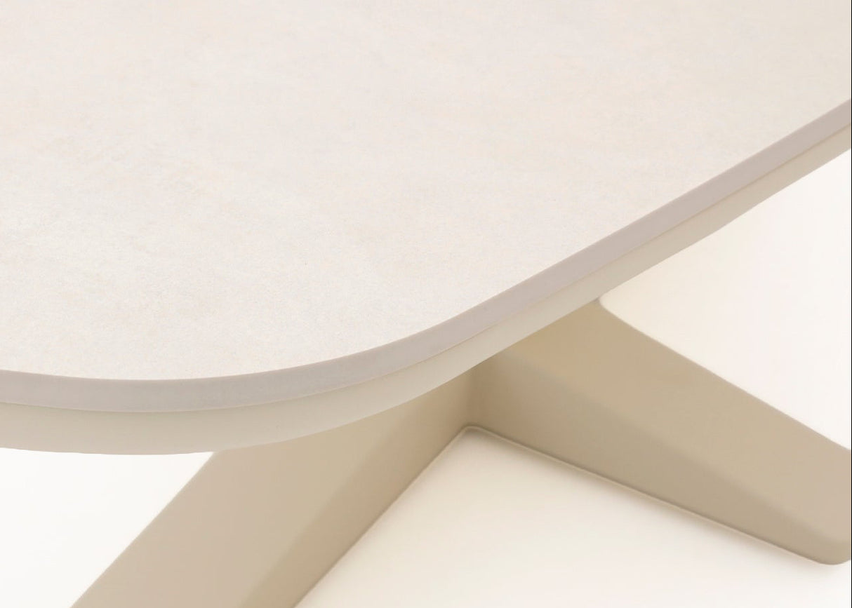 Apple Bee Zanzibar Tuintafel – Oyster – 220x110x77cm – Deens Ovaal - Sintered Stone