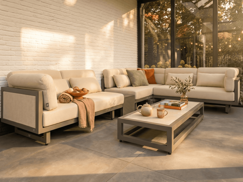 Apple Bee Santorini Loungeset 5-delig Nr.2 - Links Lang - Upholstered - 318 x 239 cm