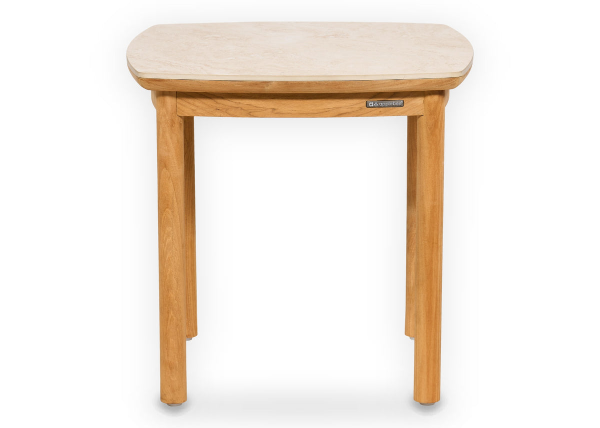 Teakhouten bijzettafel voor buiten Apple Bee Grace 52x52 cm cream HPMS