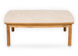 Apple Bee Grace lounge tuintafel 90 x 90 x 30 cm teak met cream HPMS blad vrijstaand