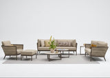 Apple Bee Murni loungeset in Bronze aluminium en Sand rope op het terras