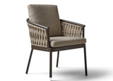 Apple Bee Murni dining stoel in Bronze aluminium met Sand rope