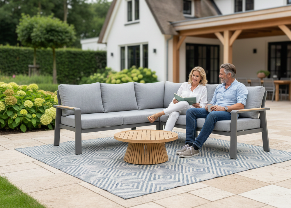 Belito Lotte Loungeset Hoekbank Nr. 8 | Antraciet Aluminium | 220 x 220 cm | 5-persoons