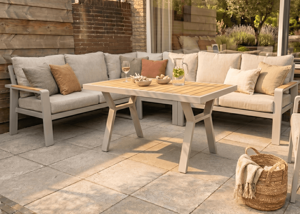 Belito Lotte Loungeset Hoekbank Nr. 4 | Taupe Aluminium | 288 x 220 cm | 6-persoons