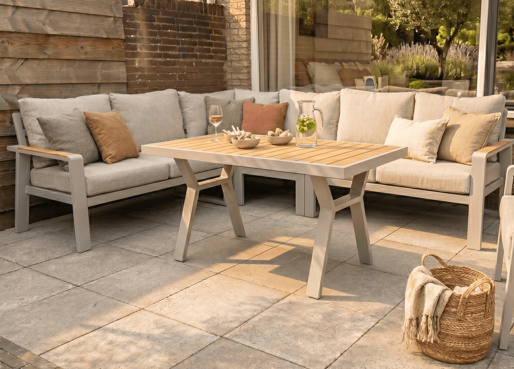Belito Lotte Loungeset Hoekbank Nr. 2 | Taupe Aluminium | 288 x 220 cm | 6-persoons