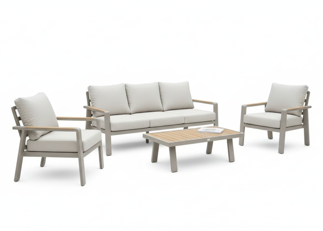 Aluminium Stoel-Bank Loungeset - Taupe - Belito Birmingham