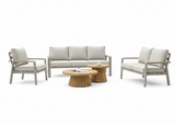 Aluminium Stoel-Bank Loungeset - Taupe - Belito Birmingham - 5 -delig