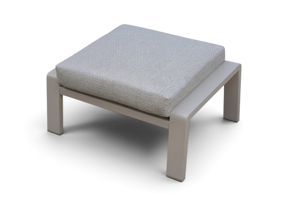 Belito Lisa Voetenbank Hocker | Taupe Aluminium | Soft Grey Kussen | 2 Jaar Garantie