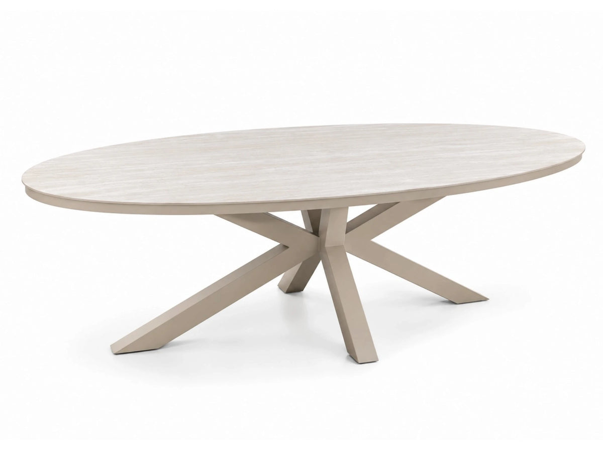 Belito Noor ovale tuintafel 220 x 114 cm met sintered stone tafelblad en aluminium frame