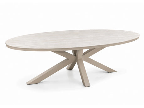 Belito Noor ovale tuintafel 220 x 114 cm met sintered stone tafelblad en aluminium frame