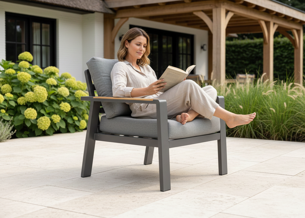 Aluminium Stoel-Bank Loungeset - Antraciet - Belito Birmingham