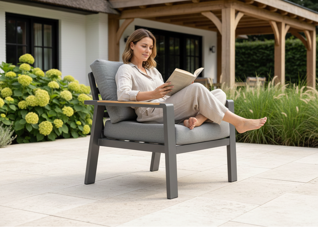 Aluminium Stoel-Bank Loungeset - Antraciet - Belito Birmingham