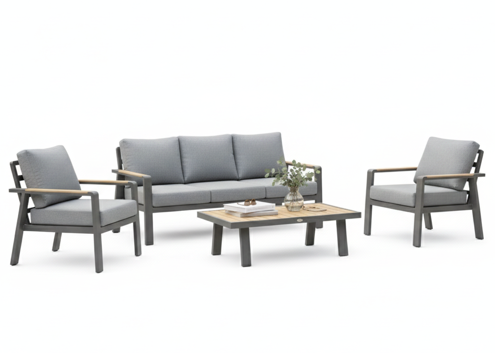 Aluminium Stoel-Bank Loungeset - Antraciet - Belito Birmingham