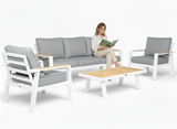 Aluminium Stoel-Bank Loungeset - Wit - Belito Birmingham