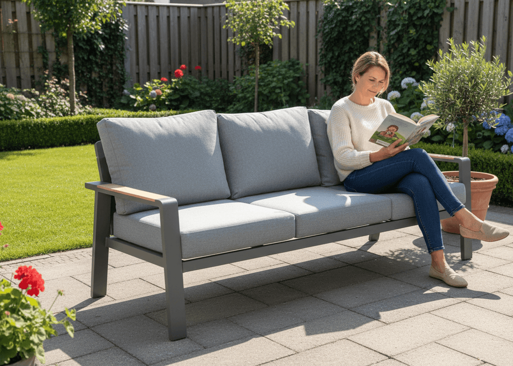 Belito Birmingham Tuinbank - Antraciet Aluminium - 211 cm - 3-persoons