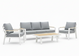 Aluminium Stoel-Bank Loungeset - Wit - Belito Birmingham