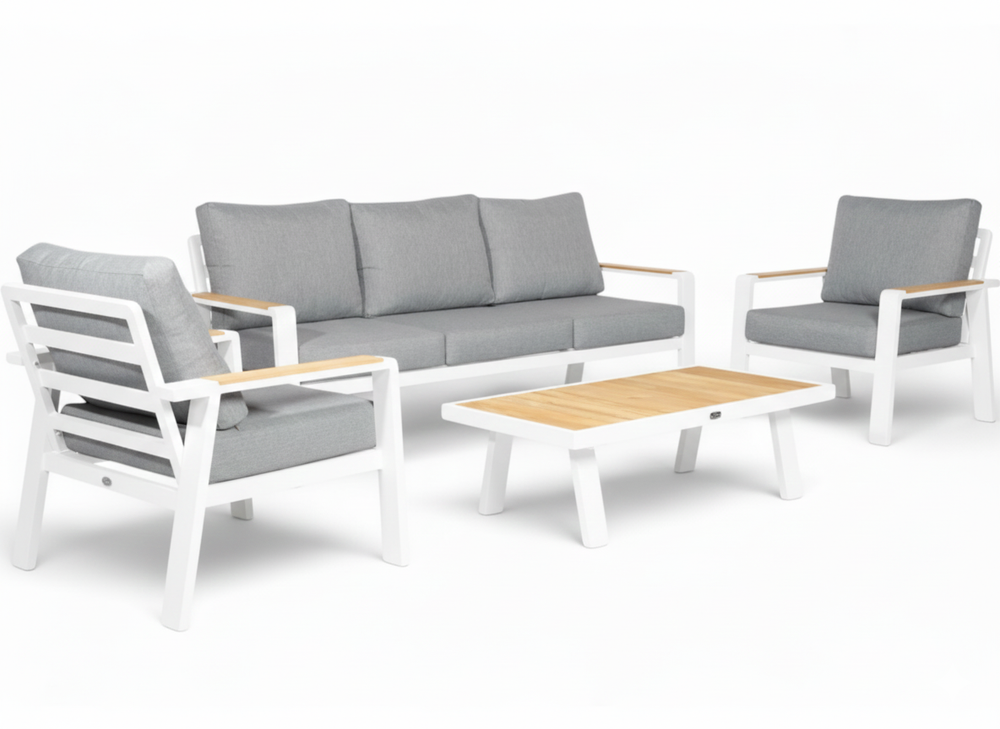 Aluminium Stoel-Bank Loungeset - Wit - Belito Birmingham