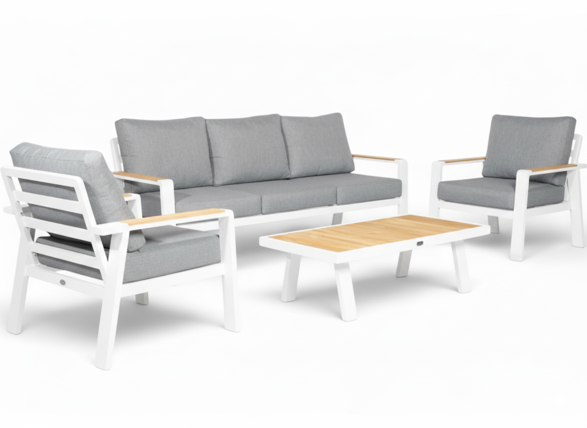 Aluminium Stoel-Bank Loungeset - Wit - Belito Birmingham