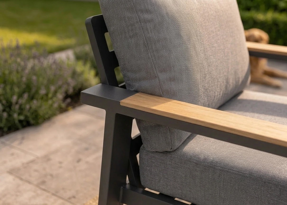 Belito Birmingham/Lotte Lounge Chair | Anthracite Aluminum | Grey Cushions | 1 Person