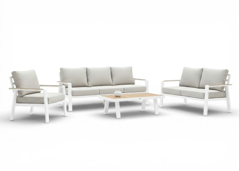 Belito Birmingham loungeset wit 4 delig stoelbankset