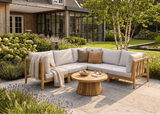 Belito Daan Hoek Loungeset | Teakhout | 245x245 cm | Nr. 6 incl. 80 cm diameter koffietafel