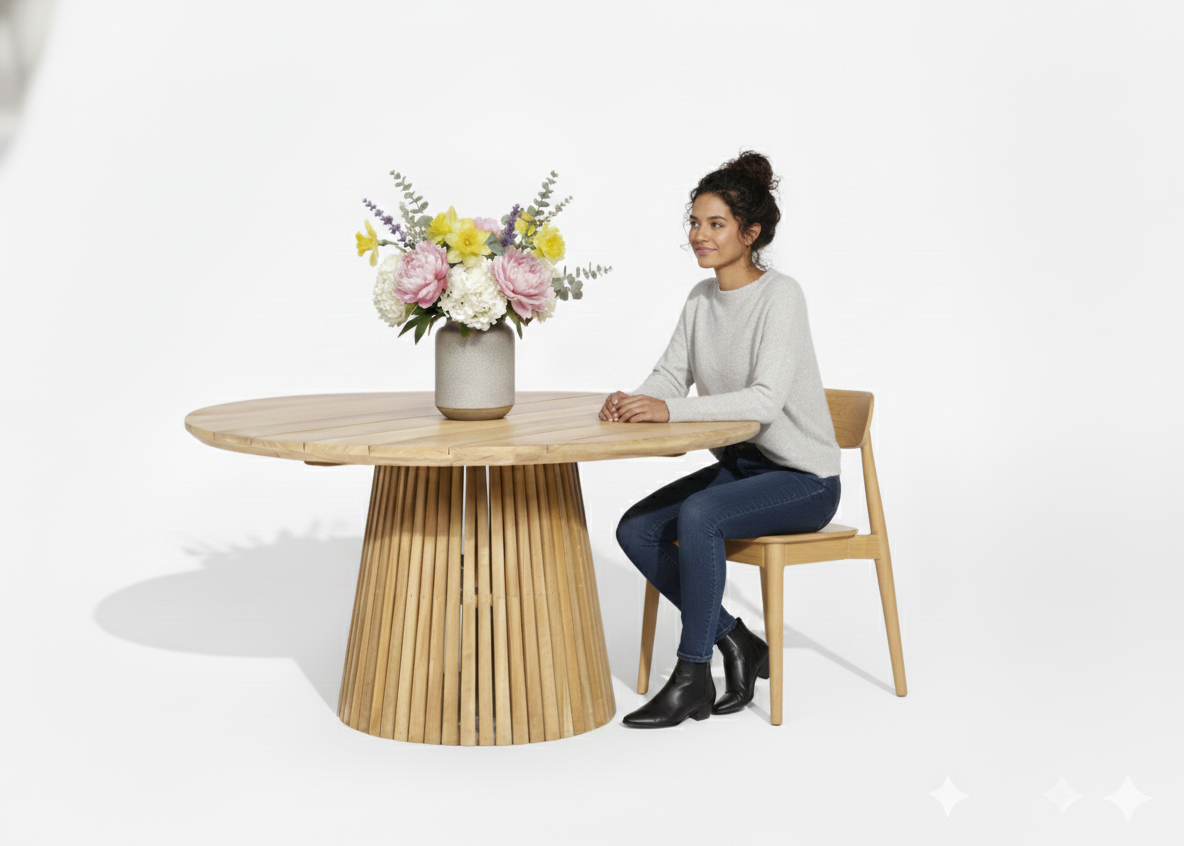 Belito Daan Teakhouten Ronde Tuintafel 150 cm