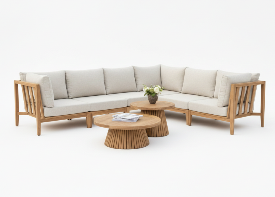 Belito Daan Teakhouten Hoek Loungeset - 8 delig - Nr. 1 - Links lang