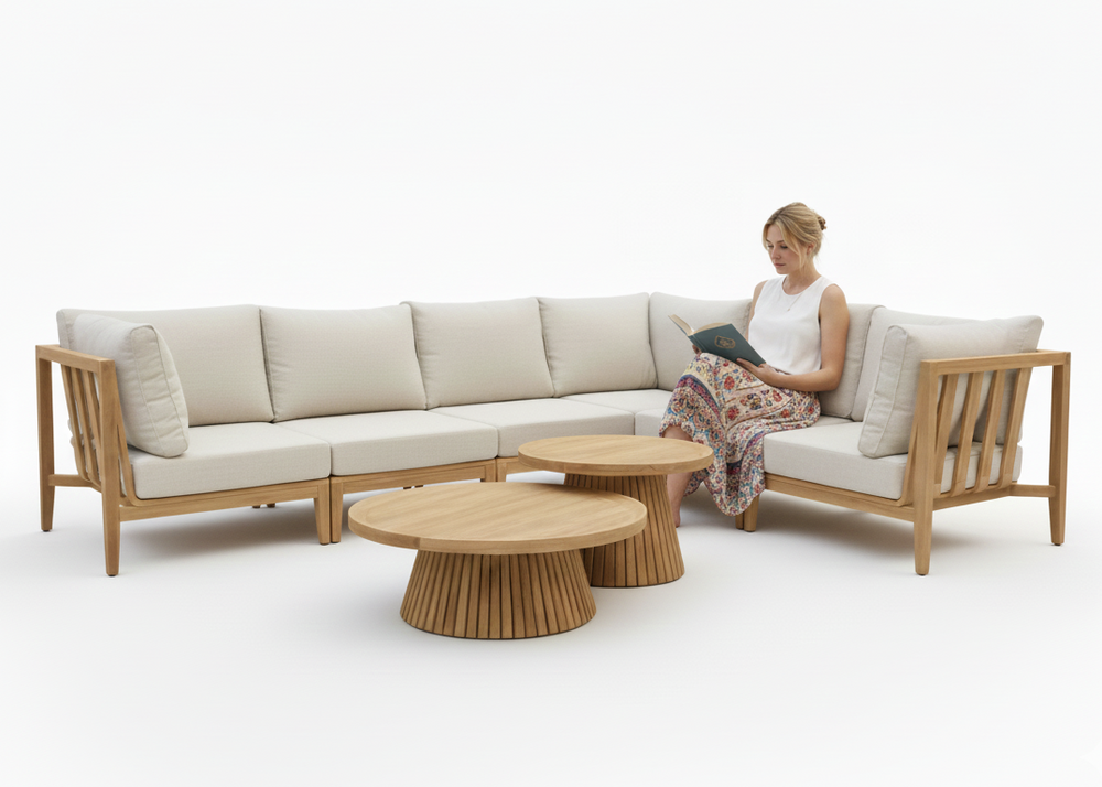 Belito Daan Teakhouten Hoek Loungeset - 8 delig - Nr. 1 - Links lang