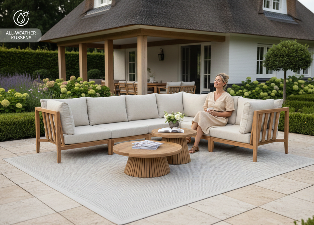 Belito Daan Teakhouten Hoek Loungeset - 8 delig - Nr. 1 - Links lang