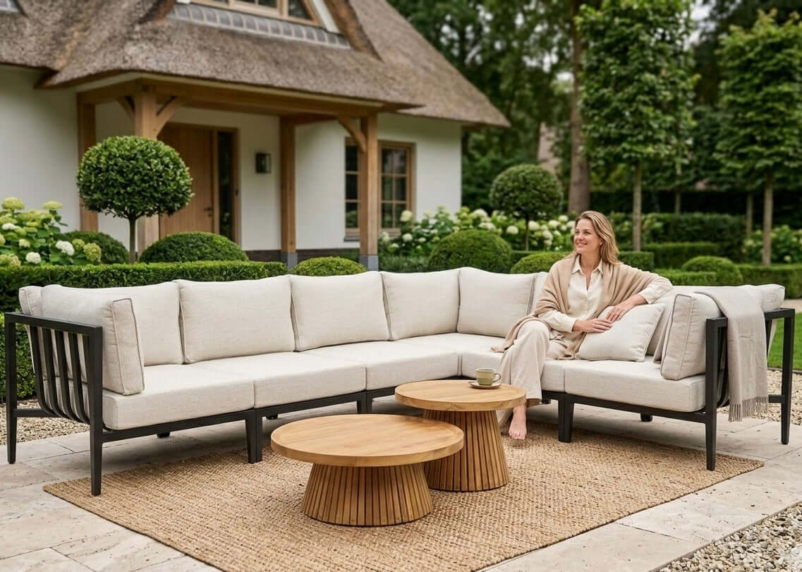 Belito Daan aluminium set met ronde tafels