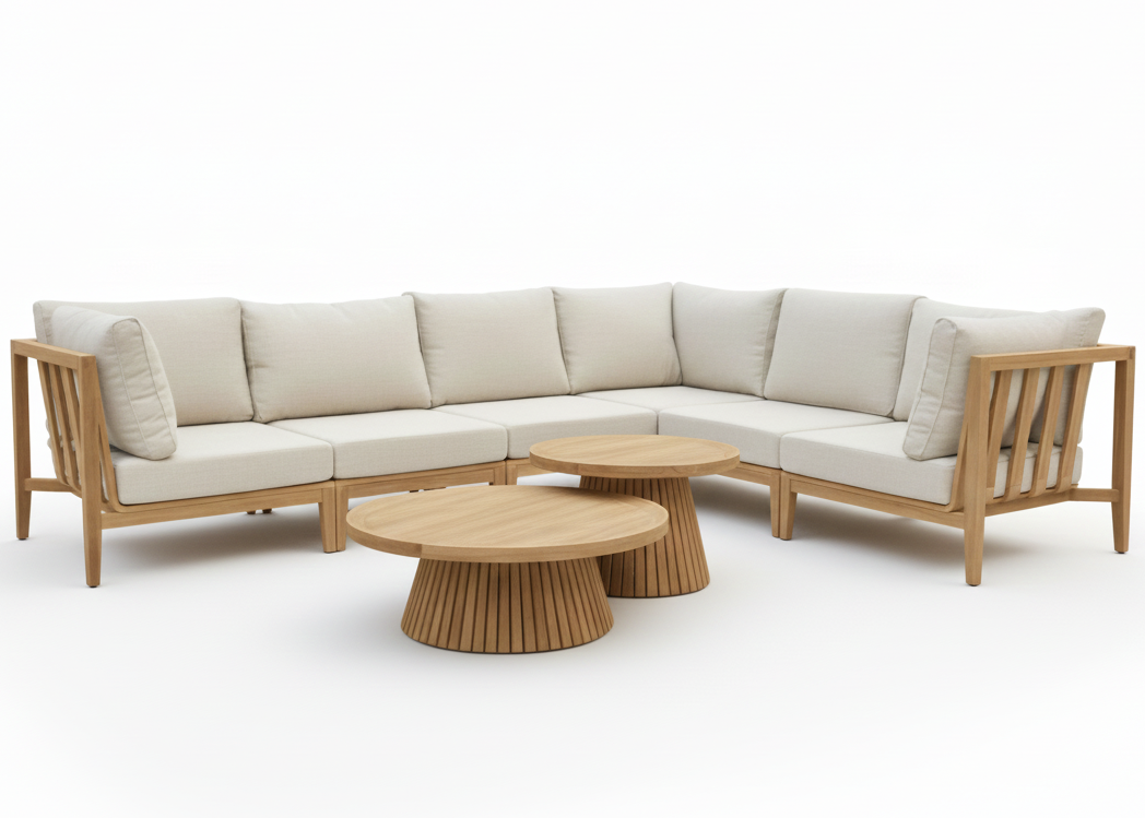 Belito Daan Teakhouten Hoek Loungeset - 8 delig - Nr. 1 - Links lang