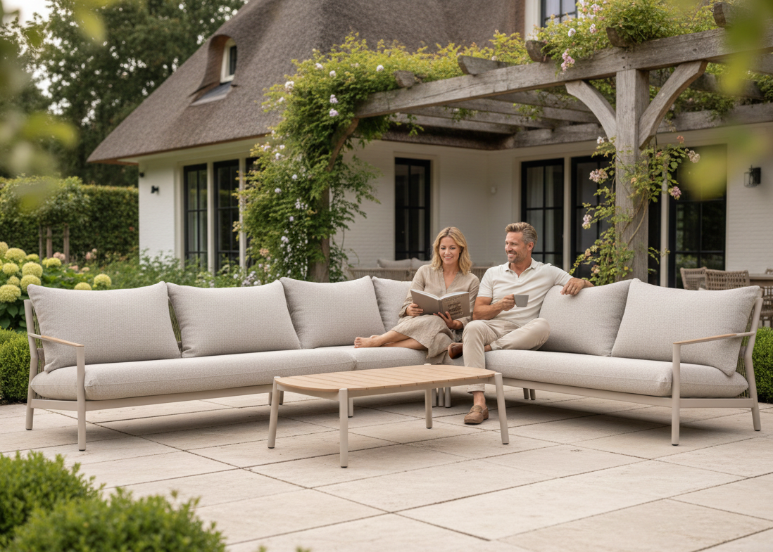 Aluminium Hoek Loungeset - Taupe Frame - Belito Julia - 4-delig