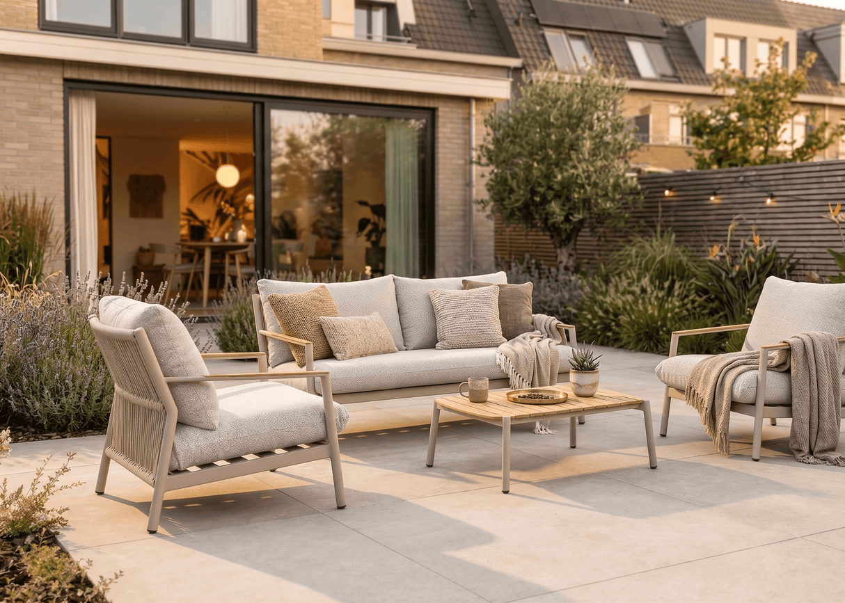 Aluminium Stoel-Bank Loungeset - Taupe Frame - Belito Julia - 3-delig