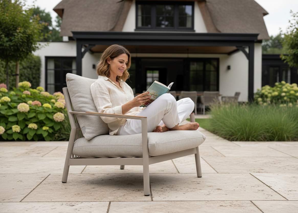 Belito Julia Loungestoel - Taupe Frame