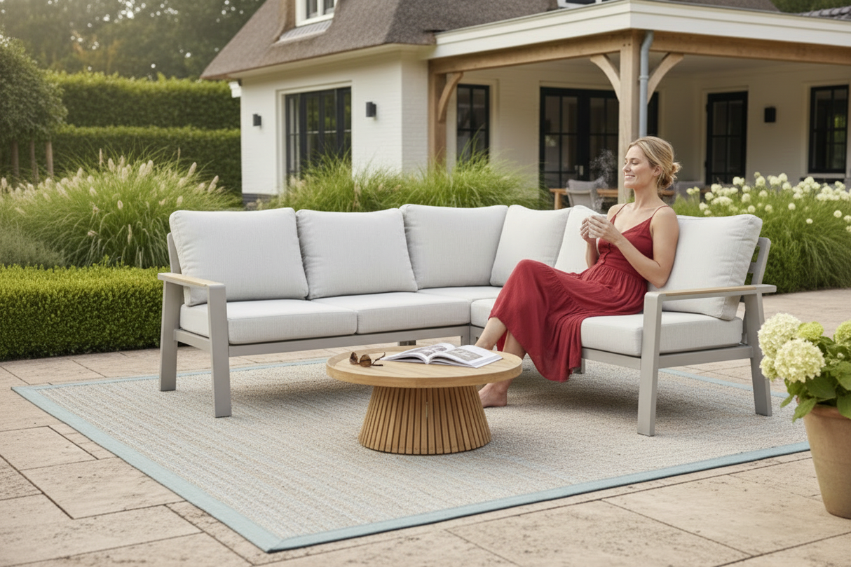 Aluminium Loungeset Hoekbank - Taupe Frame - 4 delig - Belito Lotte