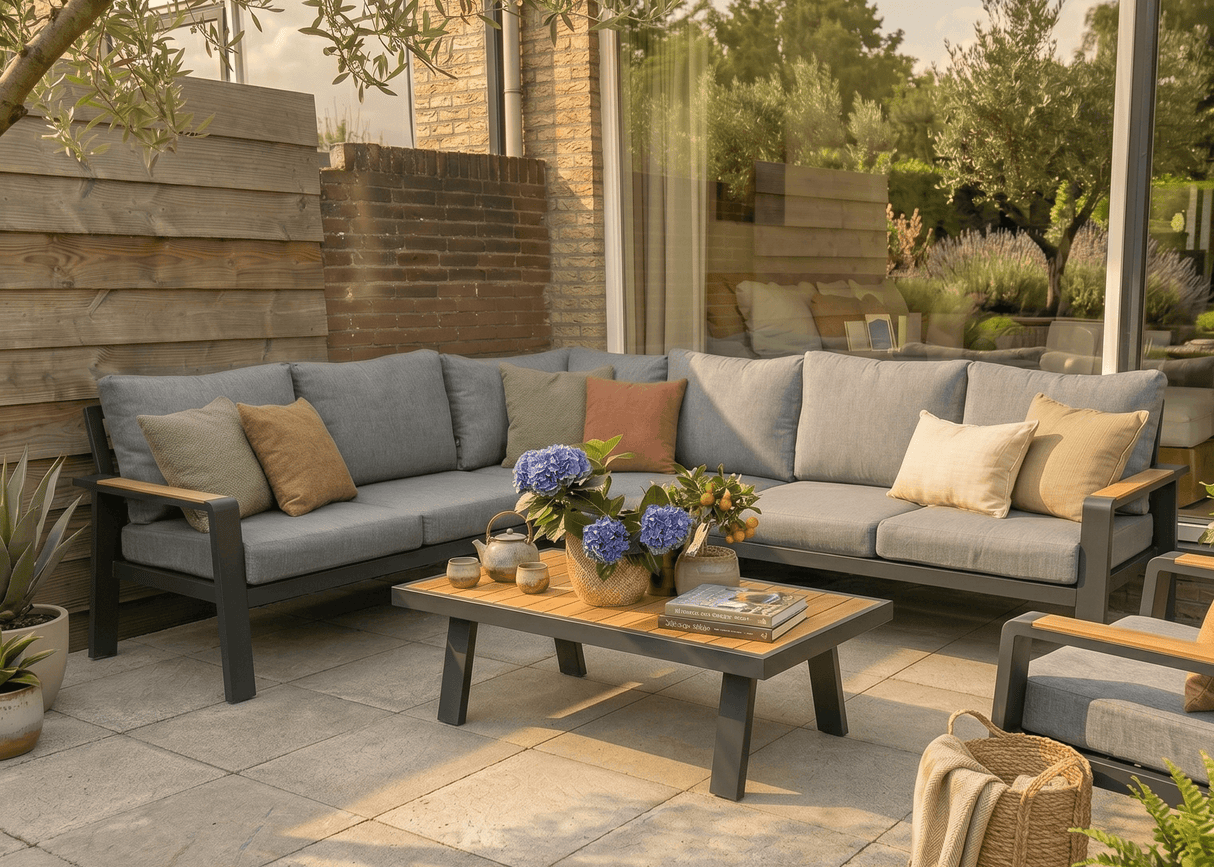Belito Lotte Loungeset Hoekbank Nr. 2 | Antraciet Aluminium | 288 x 220 cm | 6-persoons