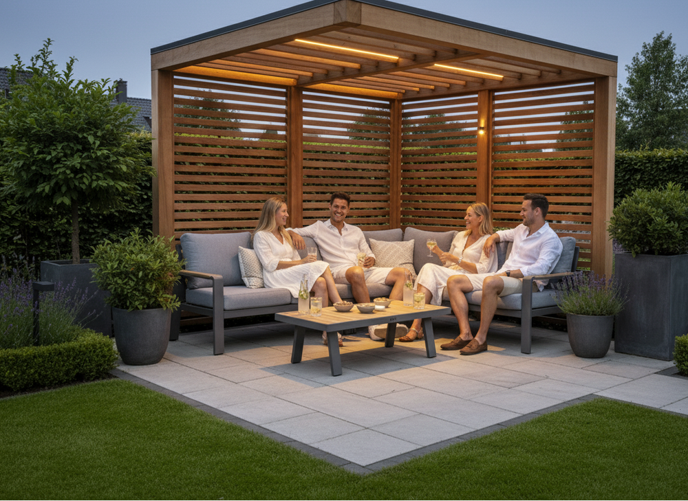 Aluminium Loungeset Hoekbank - Antraciet Frame - 5-delig - Belito Lotte