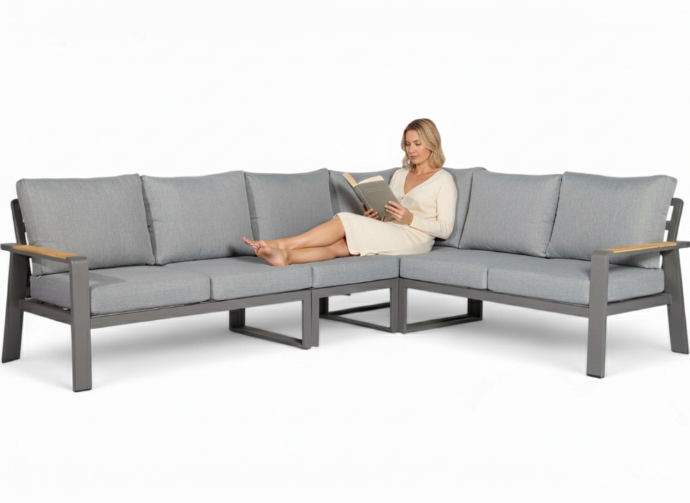 Aluminium Loungeset Hoekbank - Antraciet Frame - Belito Lotte - 4 -delig