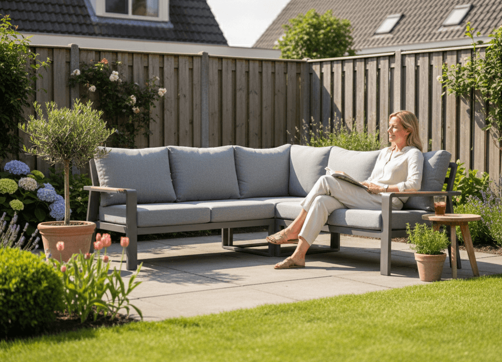 Belito Lotte Loungeset Hoekbank Nr. 8 | Antraciet Aluminium | 220 x 220 cm | 5-persoons