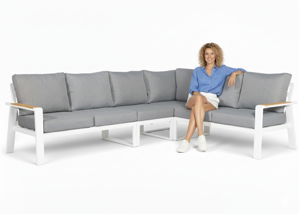 Belito® Lotte loungeset wit - hoek - 4 delig
